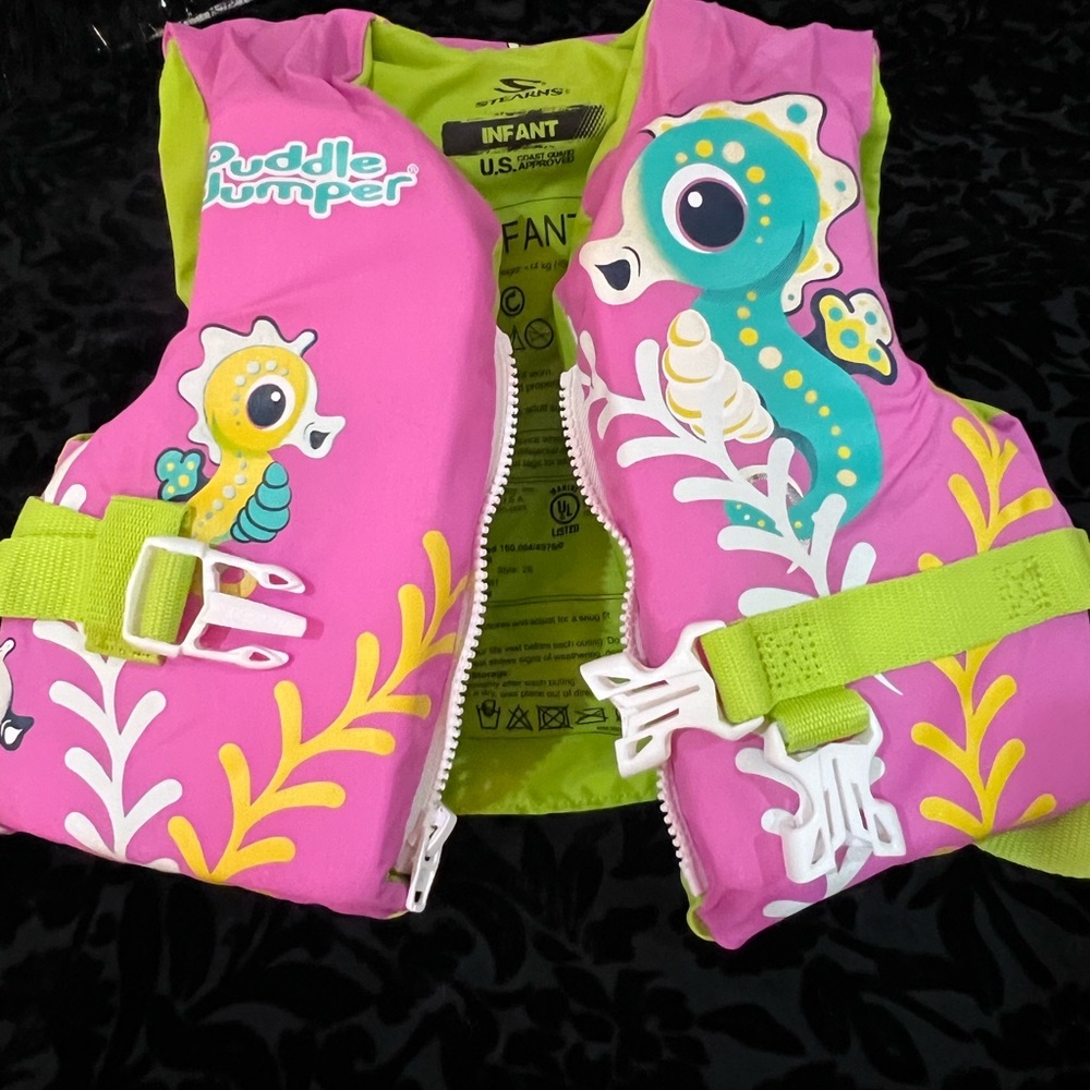 PINK PUDDLE JUMPER SEAHORSE INFANT LIFE VEST!!!